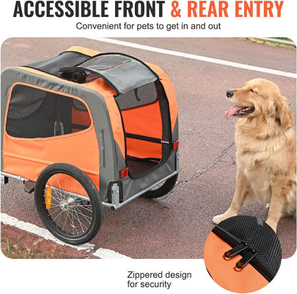 Pet Bike Trailer – Foldable, Safe, 66 lb Limit