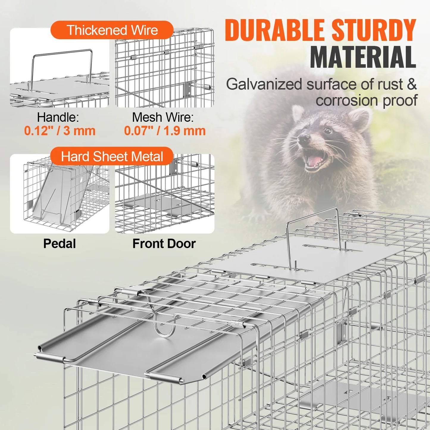 Humane Live Animal Trap – Folding Steel Cage