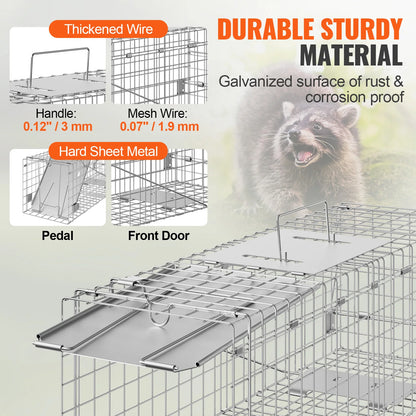 Humane Live Animal Trap – Folding Steel Cage