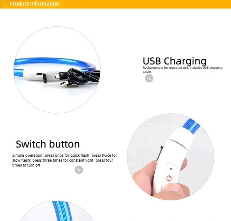 Rechargeable LED Dog Collar – Adjustable Night Safety