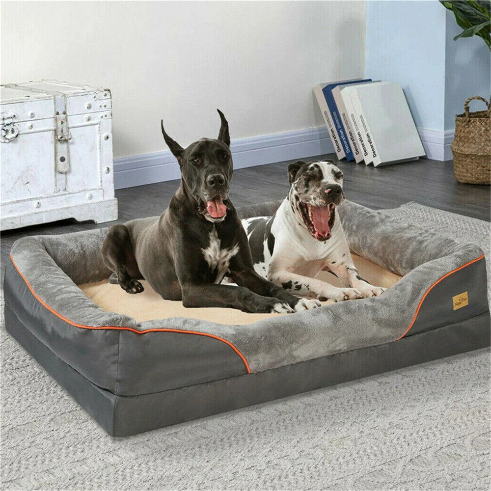 Orthopedic Dog Sofa Bed • Memory Foam & Bolster