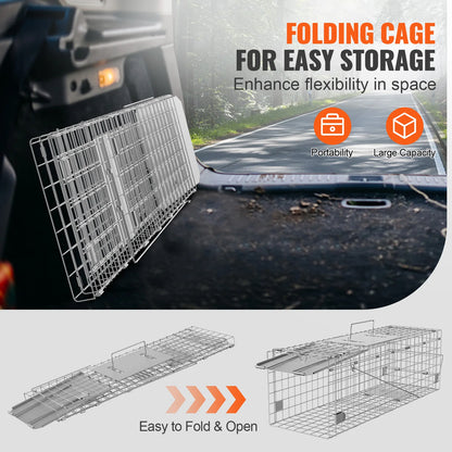 Humane Live Animal Trap – Folding Steel Cage