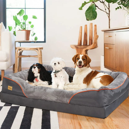 Orthopedic Dog Sofa Bed • Memory Foam & Bolster